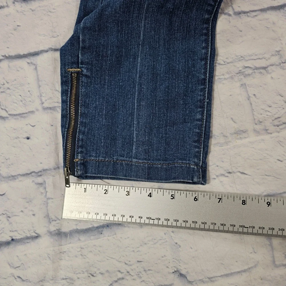 Lee Shapetastic Jeans Women 12 Dark Wash Ankle Zip Hidden Hold Shaping Denim